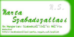 marta szabadszallasi business card